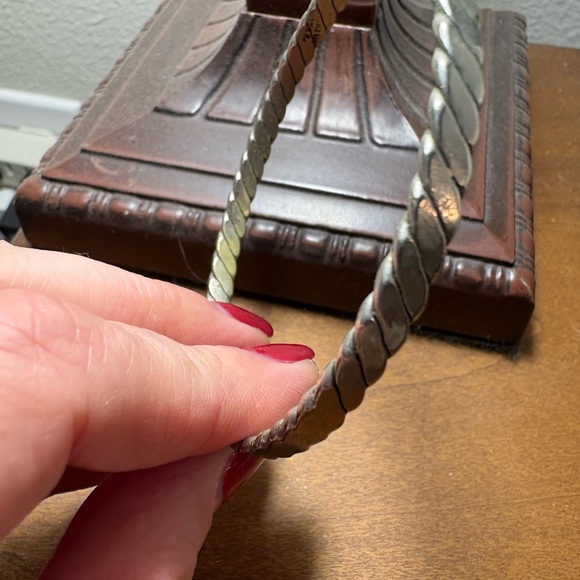 Sterling Silver Bangle Bracelet Set of 3 - Picture 3 of 7